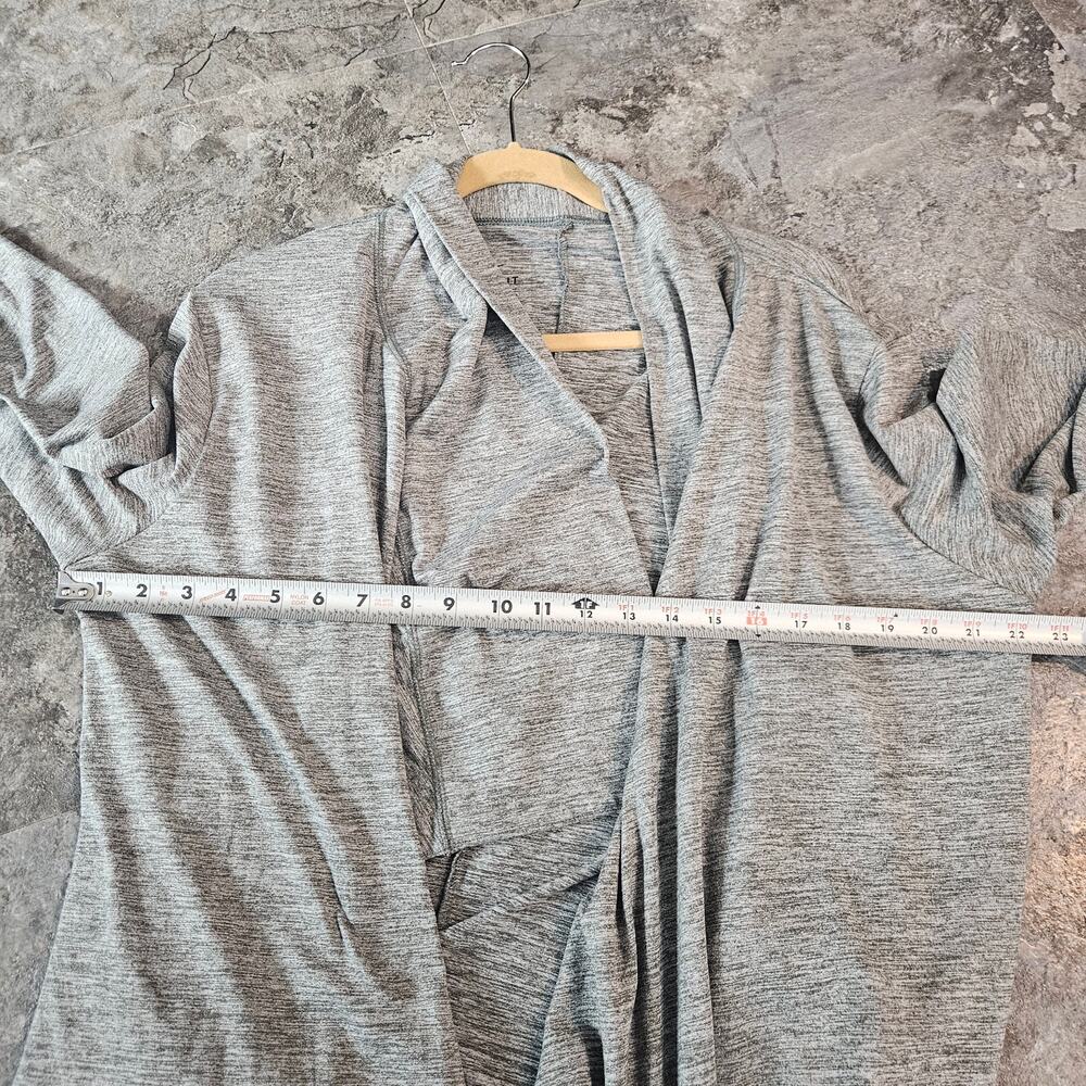 Nike Dri Fit Open Front Cardigan Training Top Heathered Green Gray Womens Sz Lg - Picture 6 of 8